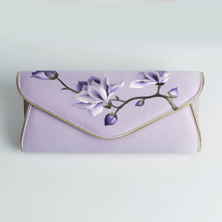 Buddha Stones Magnolia Su Ricamo Borsa da sposa Borsa a tracolla Borsa a mano
