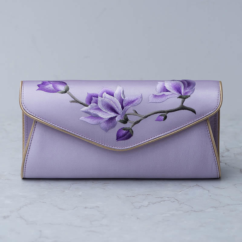Buddha Stones Magnolia Su Ricamo Borsa da sposa Borsa a tracolla Borsa a mano