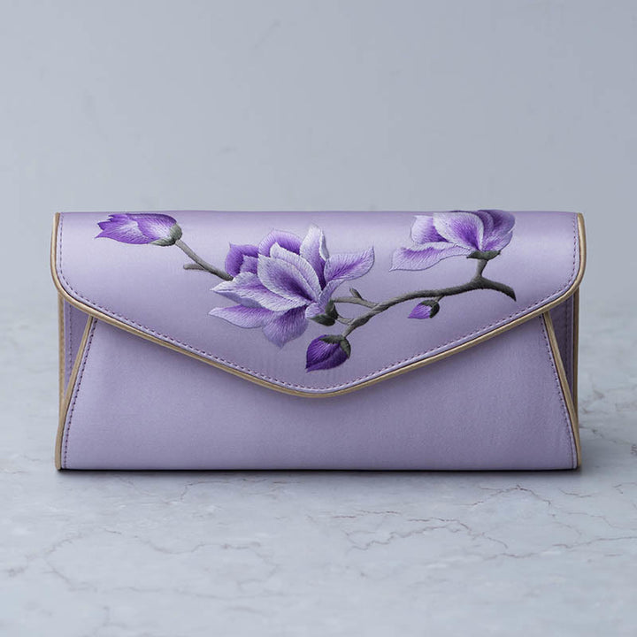 Buddha Stones Magnolia Su Ricamo Borsa da sposa Borsa a tracolla Borsa a mano
