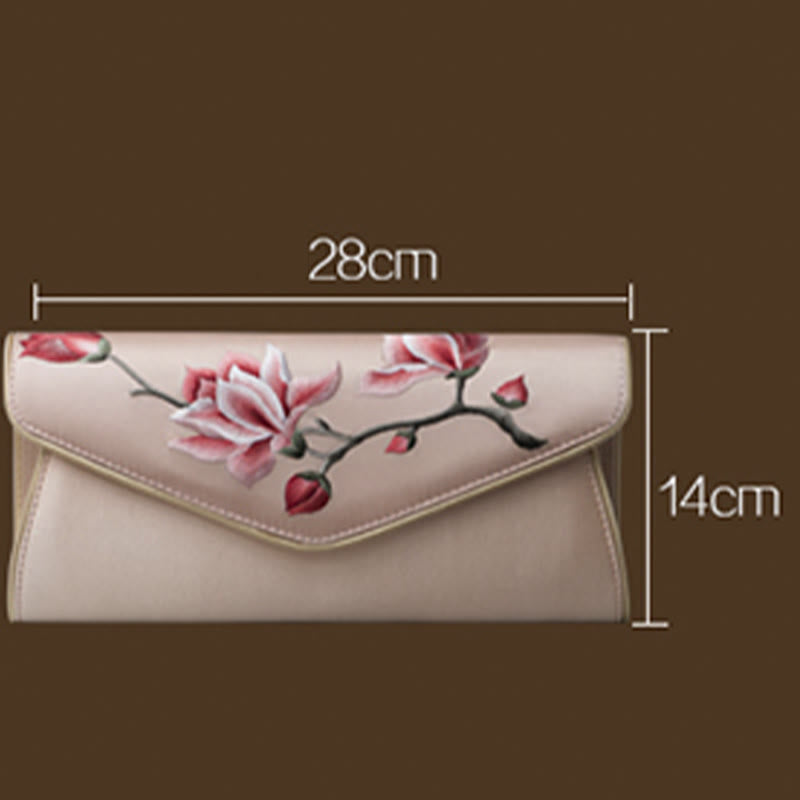 Buddha Stones Magnolia Su Ricamo Borsa da sposa Borsa a tracolla Borsa a mano