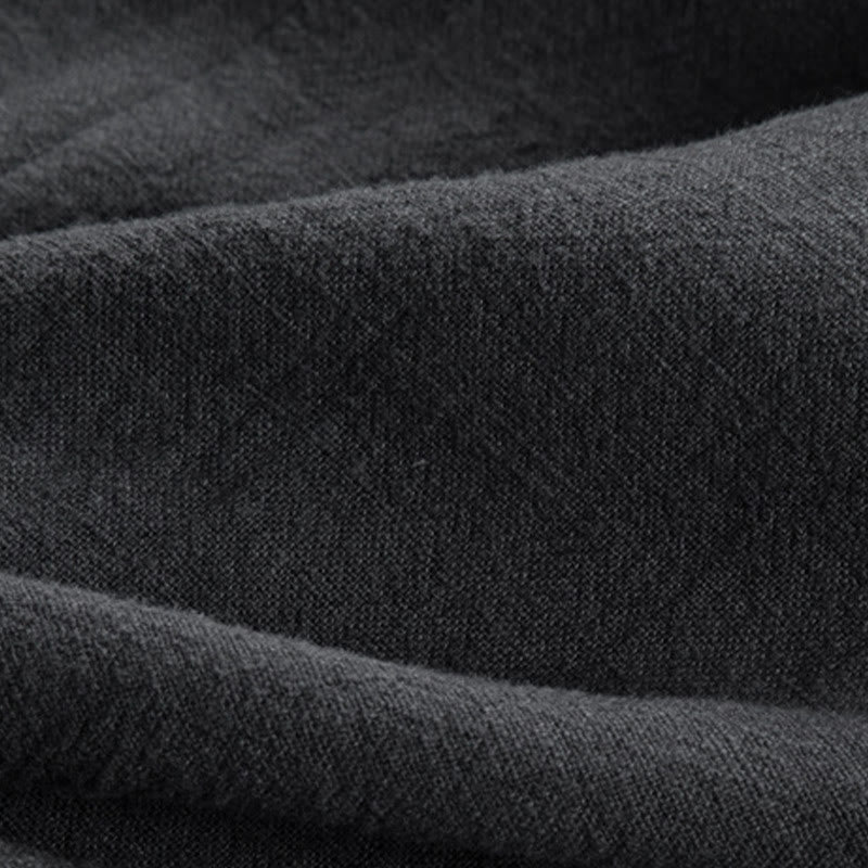 Buddha Stones Semplice Autunno Lacci Cotone Lino Uomo Giacca Cappotto Zen Abbigliamento - image 11