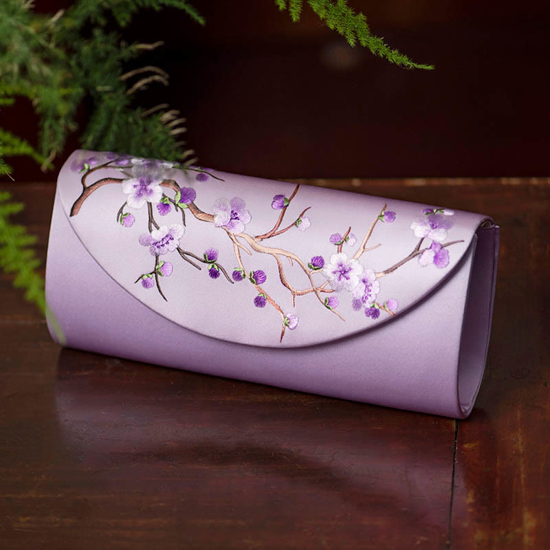 Buddha Stones Plum Bossom Tulipano Su Ricamo Borsa da sposa Borsa a tracolla Borsa a mano
