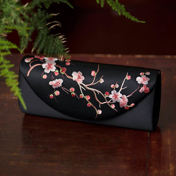 Buddha Stones Plum Bossom Tulipano Su Ricamo Borsa da sposa Borsa a tracolla Borsa a mano