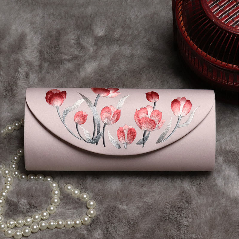Buddha Stones Plum Bossom Tulipano Su Ricamo Borsa da sposa Borsa a tracolla Borsa a mano