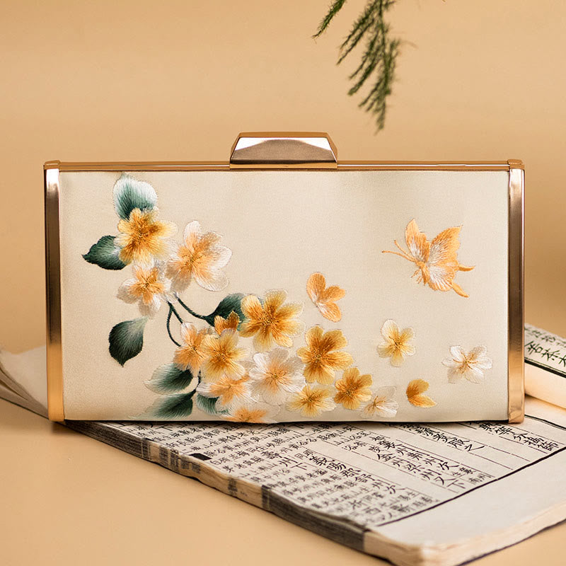 Buddha Stones Garofano Peonia Begonia Su Ricamo Borsa da sposa Borsa a tracolla Borsa a mano