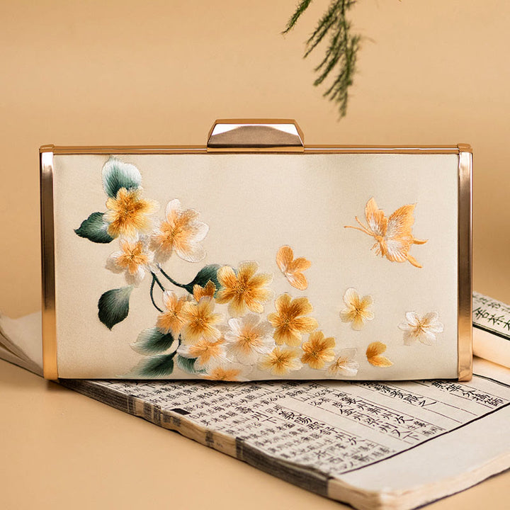 Buddha Stones Garofano Peonia Begonia Su Ricamo Borsa da sposa Borsa a tracolla Borsa a mano