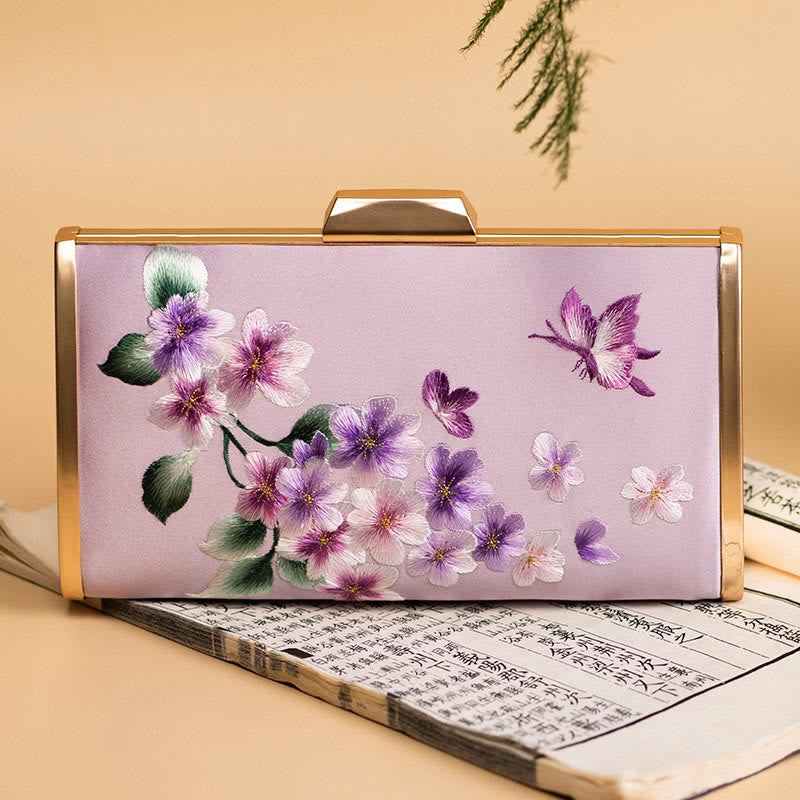 Buddha Stones Garofano Peonia Begonia Su Ricamo Borsa da sposa Borsa a tracolla Borsa a mano