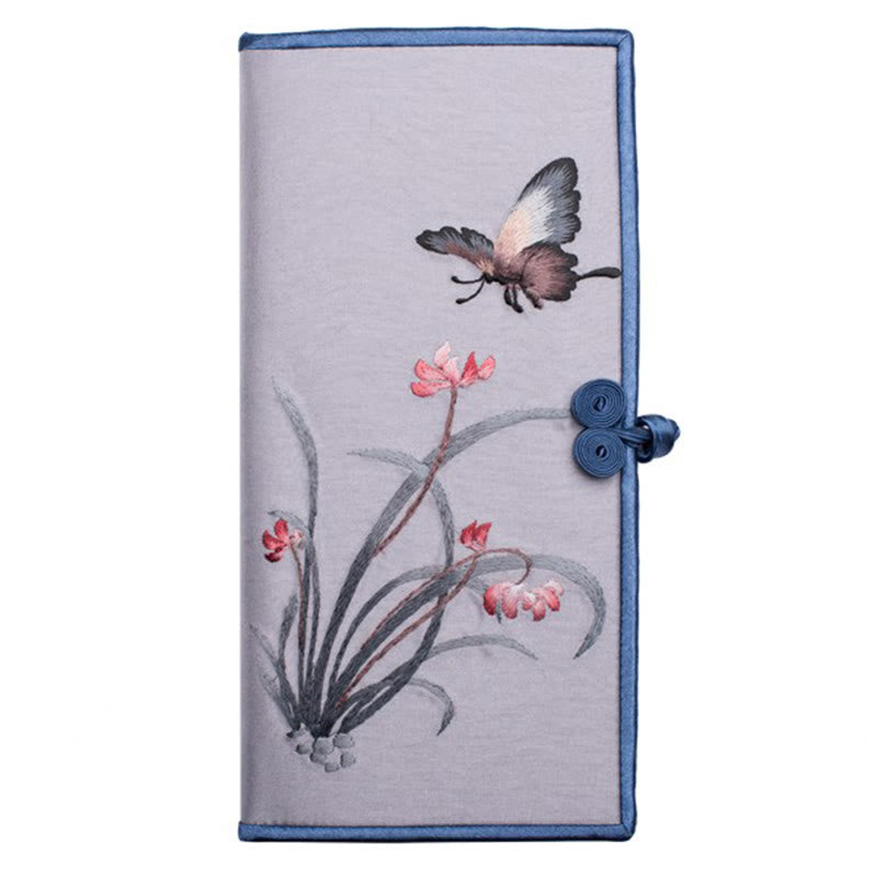Buddha Stones Butterfly Orchid Su Ricamo Viaggio Shopping Borsa Borsa