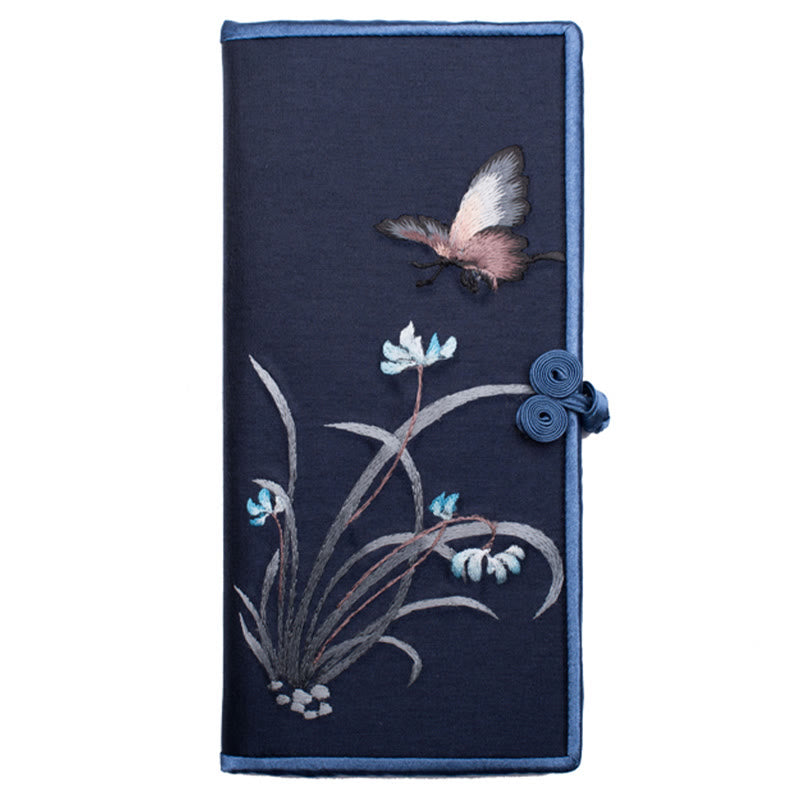 Buddha Stones Butterfly Orchid Su Ricamo Viaggio Shopping Borsa Borsa