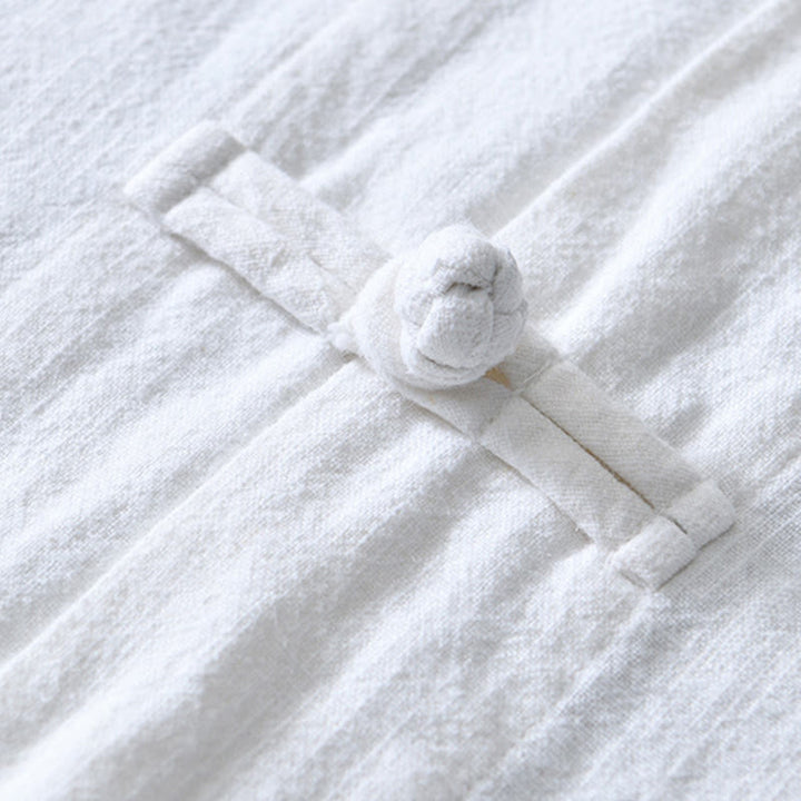 Giacca da uomo in lino e cotone con tasche, stile cinese Tang, con bottoni a rana Buddha Stones - image 11