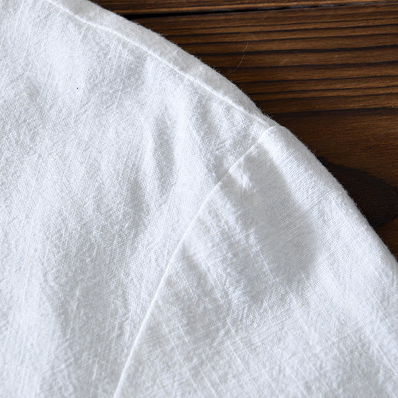 Giacca da uomo in lino e cotone con tasche, stile cinese Tang, con bottoni a rana Buddha Stones - image 10