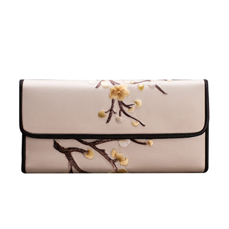 Buddha Stones Plum Bossom Su Ricamo Viaggio Shopping Borsa Lunga Borsa a Mano