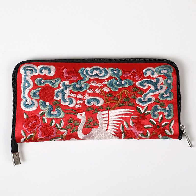 Buddha Stones Bestia Mitica Fenice Drago Qilin Su Ricamo Cartella Biglietti Viaggio Shopping Borsa Borsa