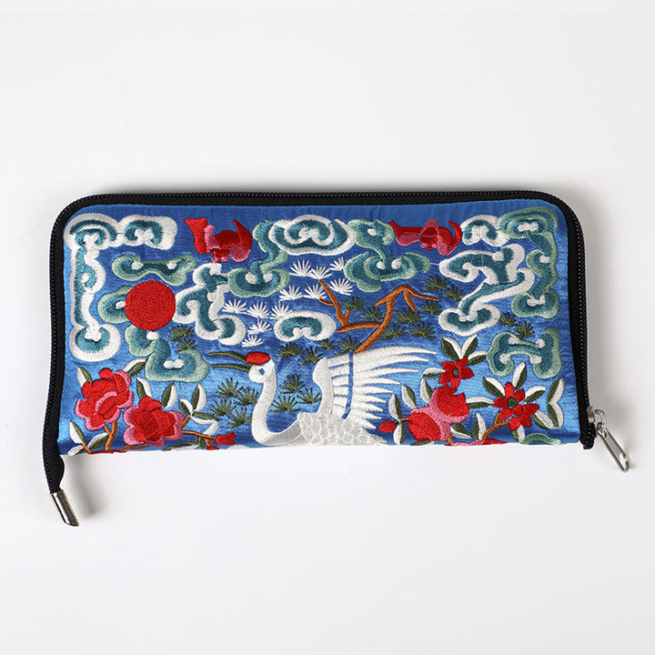 Buddha Stones Bestia Mitica Fenice Drago Qilin Su Ricamo Cartella Biglietti Viaggio Shopping Borsa Borsa