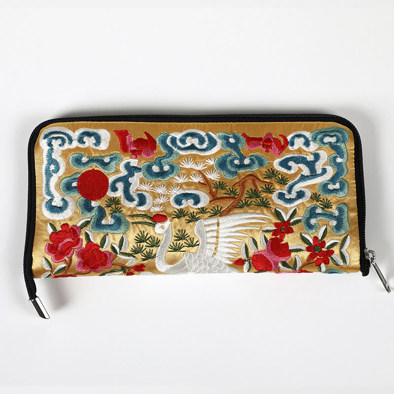 Buddha Stones Bestia Mitica Fenice Drago Qilin Su Ricamo Cartella Biglietti Viaggio Shopping Borsa Borsa
