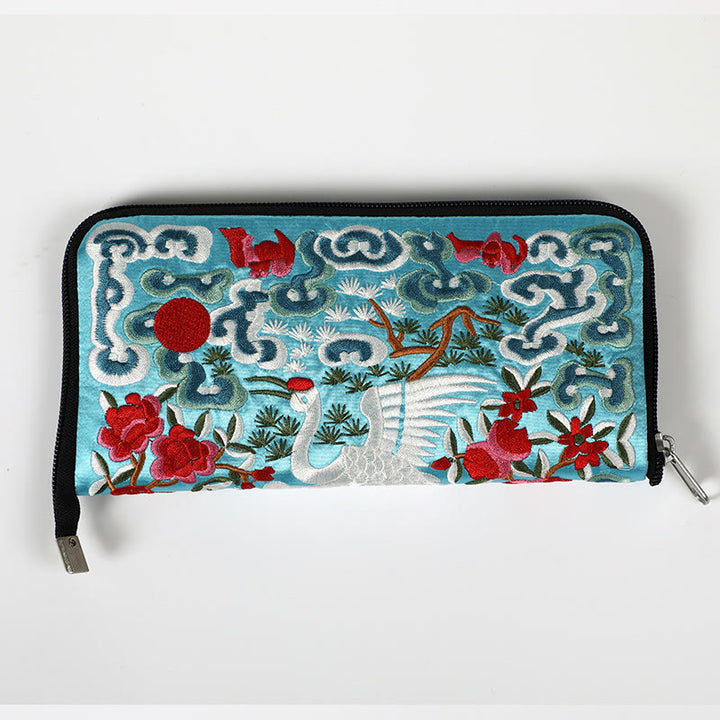 Buddha Stones Bestia Mitica Fenice Drago Qilin Su Ricamo Cartella Biglietti Viaggio Shopping Borsa Borsa