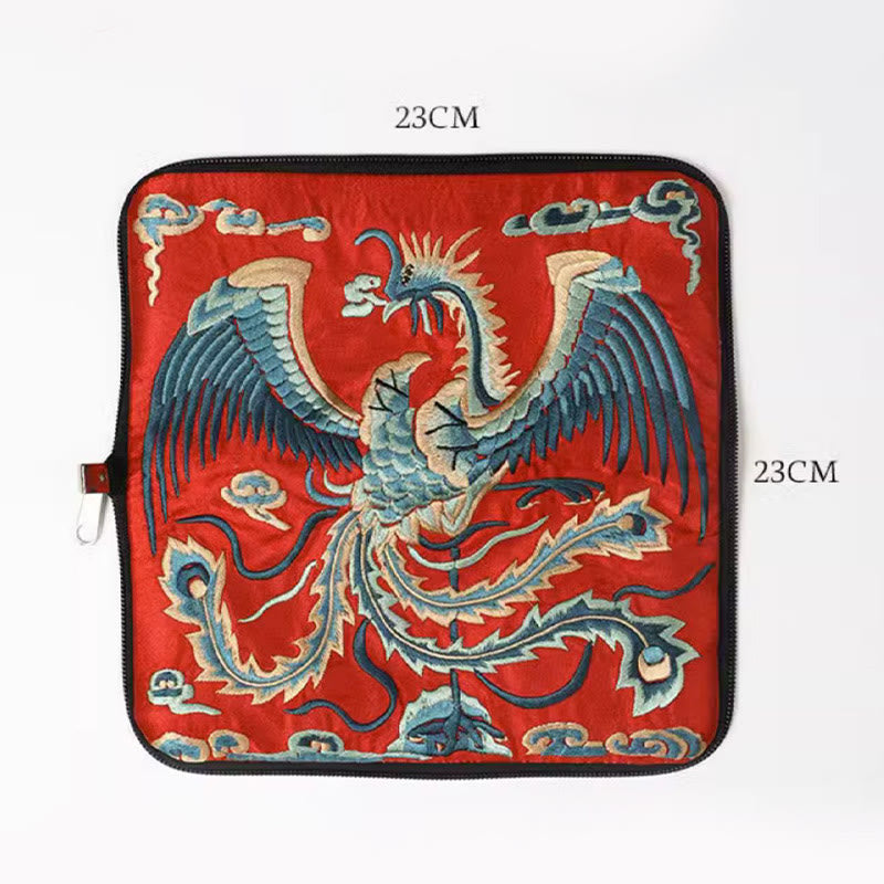 Buddha Stones Bestia Mitica Fenice Drago Qilin Su Ricamo Cartella Biglietti Viaggio Shopping Borsa Borsa