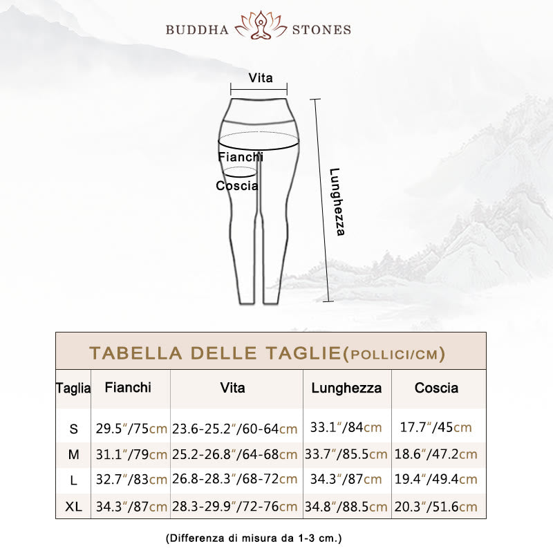 Pantaloni stampati Buddha Stones Flowers Leaves Birds Sport Fitness Yoga Danza Leggings Pantaloni yoga da donna - image 4