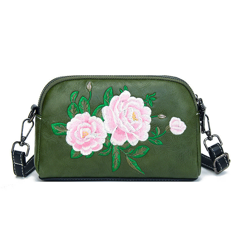 Buddha Stones Peonia Melograno Fiori Su Ricamo Viaggio Borsa per la spesa Borsa a tracolla Borsa a tracolla
