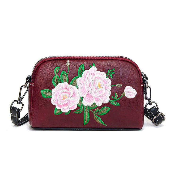 Buddha Stones Peonia Melograno Fiori Su Ricamo Viaggio Borsa per la spesa Borsa a tracolla Borsa a tracolla