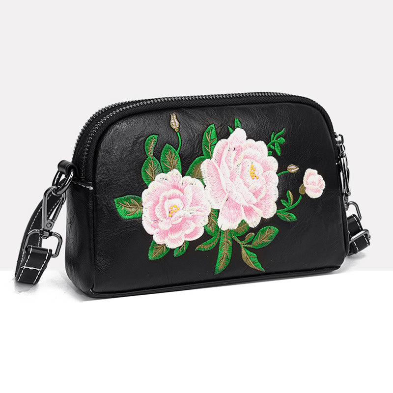 Buddha Stones Peonia Melograno Fiori Su Ricamo Viaggio Borsa per la spesa Borsa a tracolla Borsa a tracolla