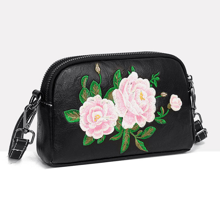 Buddha Stones Peonia Melograno Fiori Su Ricamo Viaggio Borsa per la spesa Borsa a tracolla Borsa a tracolla