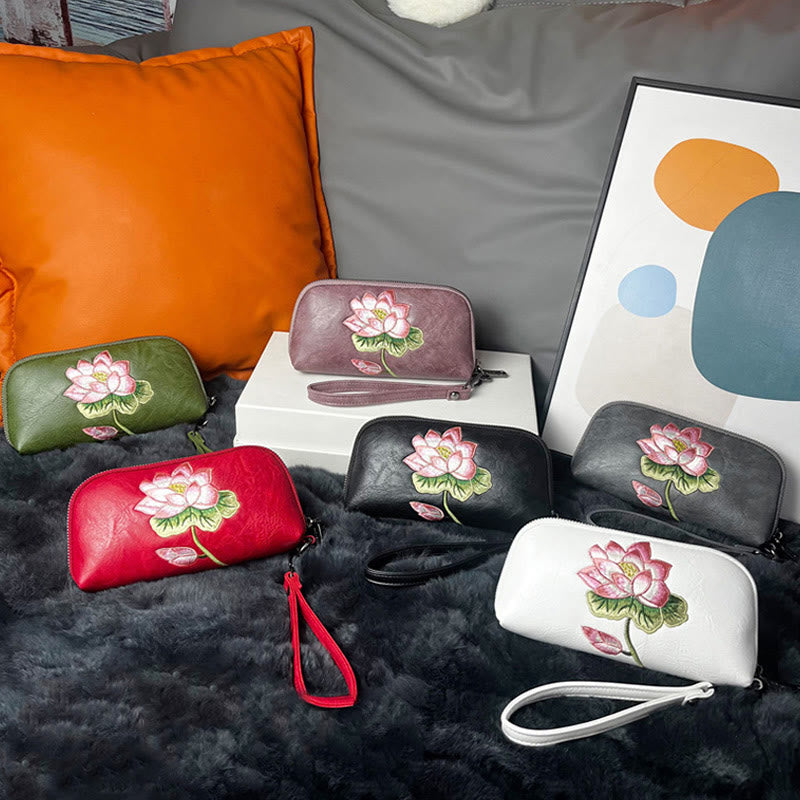 Buddha Stones Lotus Su Ricamo Viaggio Shopping Borsa Borsa