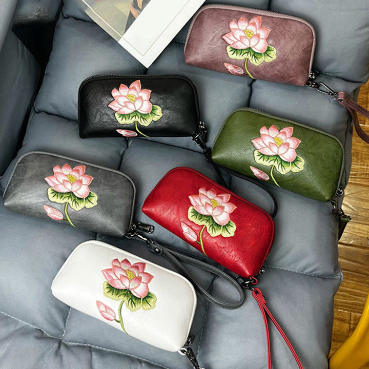 Buddha Stones Lotus Su Ricamo Viaggio Shopping Borsa Borsa