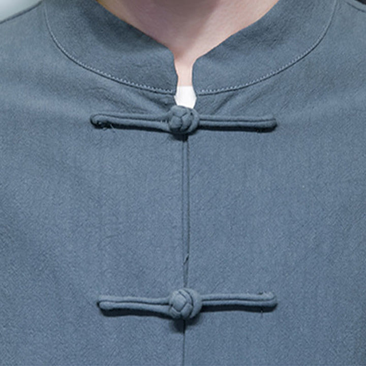 Giacca da uomo in cotone con bottoni a rana cinese, con tasche, stile Buddha Stones - image 21