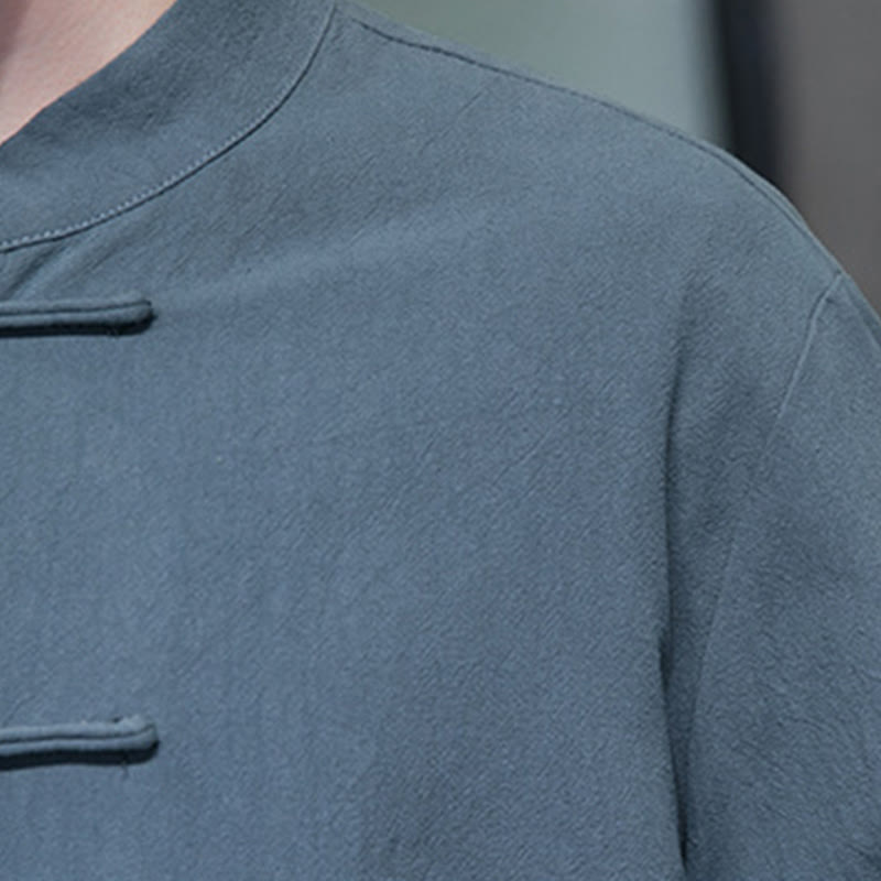 Giacca da uomo in cotone con bottoni a rana cinese, con tasche, stile Buddha Stones - image 22