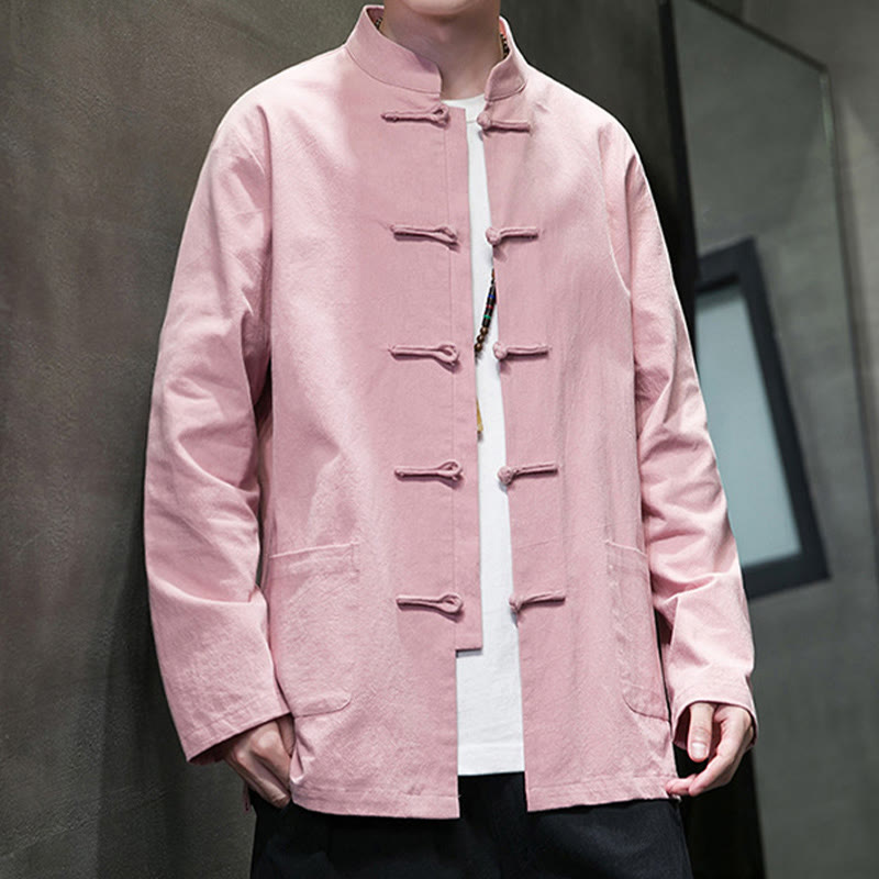 Giacca da uomo in cotone con bottoni a rana cinese, con tasche, stile Buddha Stones - image 31