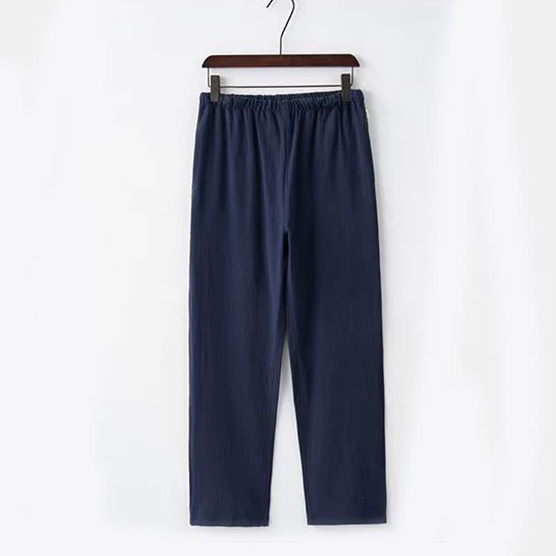 Completo da uomo in stile Tang con bottoni a rana Buddha Stones , composto da camicia a maniche lunghe e pantaloni, set completo da 2 pezzi. - image 12