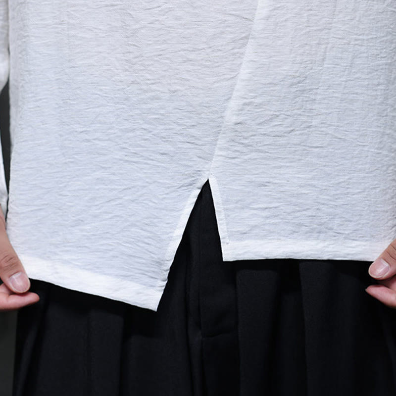 Buddha Stones Fall Solid Girocollo Manica Lunga T-Shirt Cotone Abbigliamento Uomo - image 18