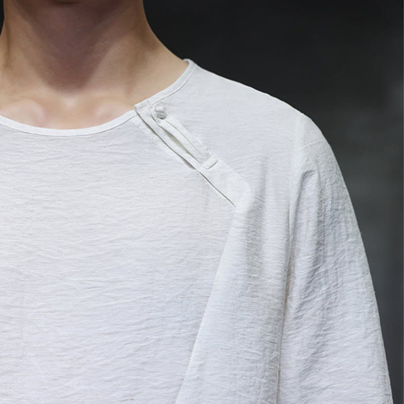 Buddha Stones Fall Solid Girocollo Manica Lunga T-Shirt Cotone Abbigliamento Uomo - image 17