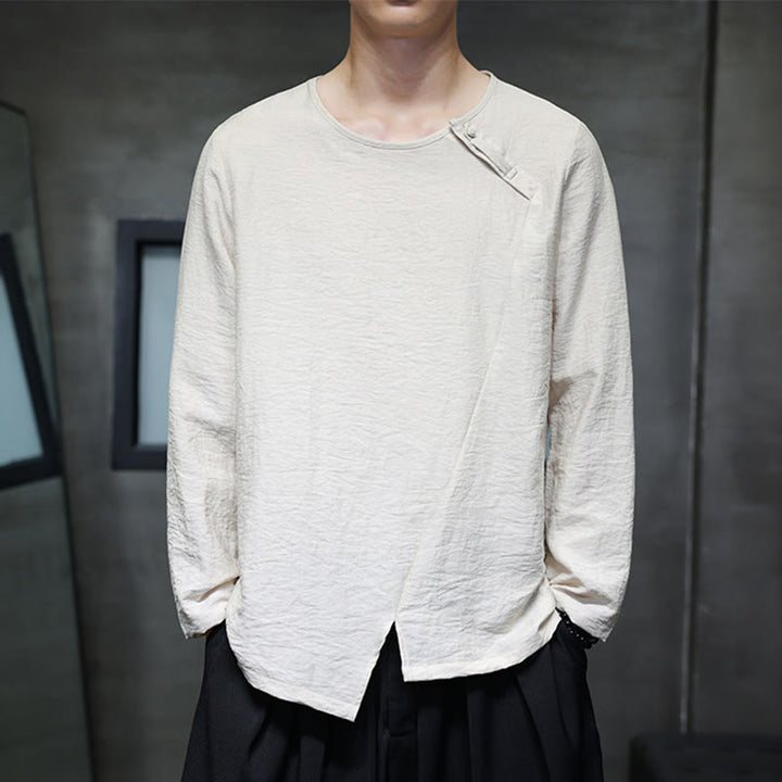 Buddha Stones Fall Solid Girocollo Manica Lunga T-Shirt Cotone Abbigliamento Uomo - Biancheria - US/UK/AU46, EU56 (5XL) - image 0