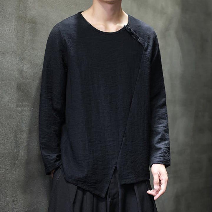 Buddha Stones Fall Solid Girocollo Manica Lunga T-Shirt Cotone Abbigliamento Uomo - image 28