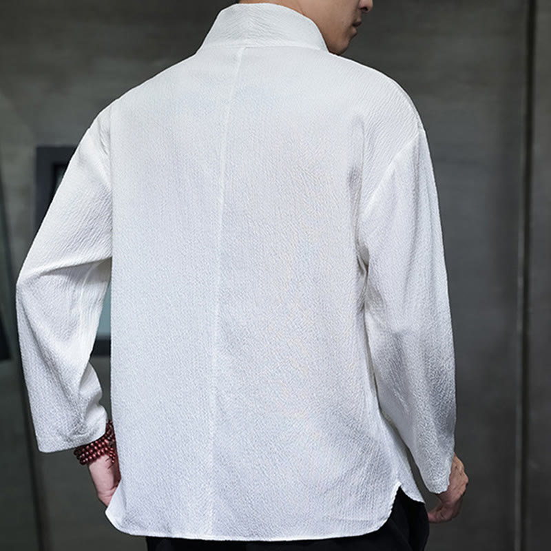 Maglietta a maniche lunghe con scollo a V semplice Buddha Stones Uomo Abbigliamento - image 2