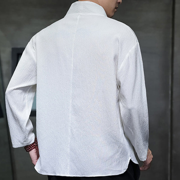 Maglietta a maniche lunghe con scollo a V semplice Buddha Stones Uomo Abbigliamento - image 2