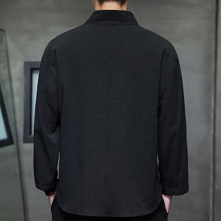 Maglietta a maniche lunghe con scollo a V semplice Buddha Stones Uomo Abbigliamento - image 14
