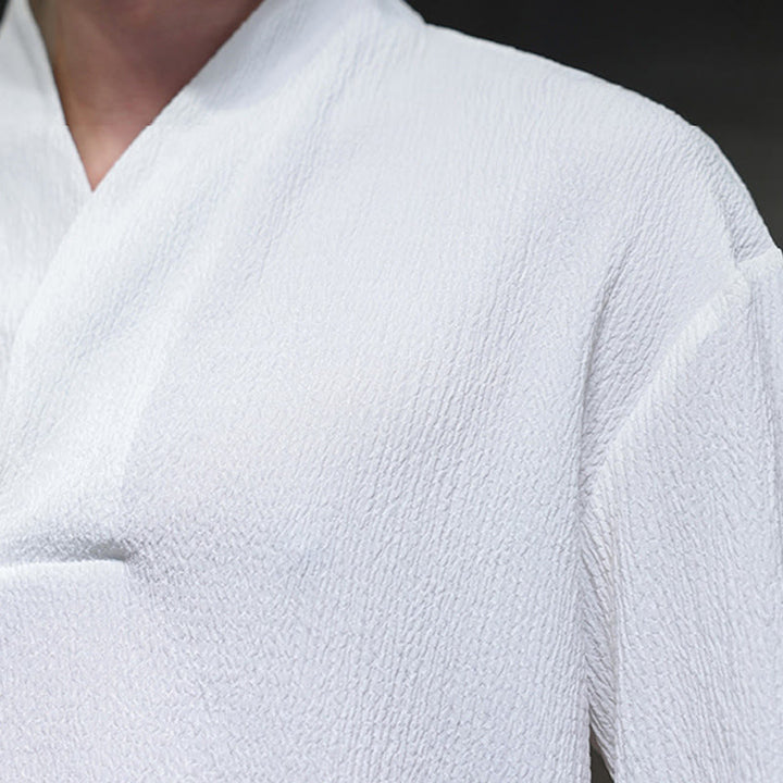 Maglietta a maniche lunghe con scollo a V semplice Buddha Stones Uomo Abbigliamento - image 8