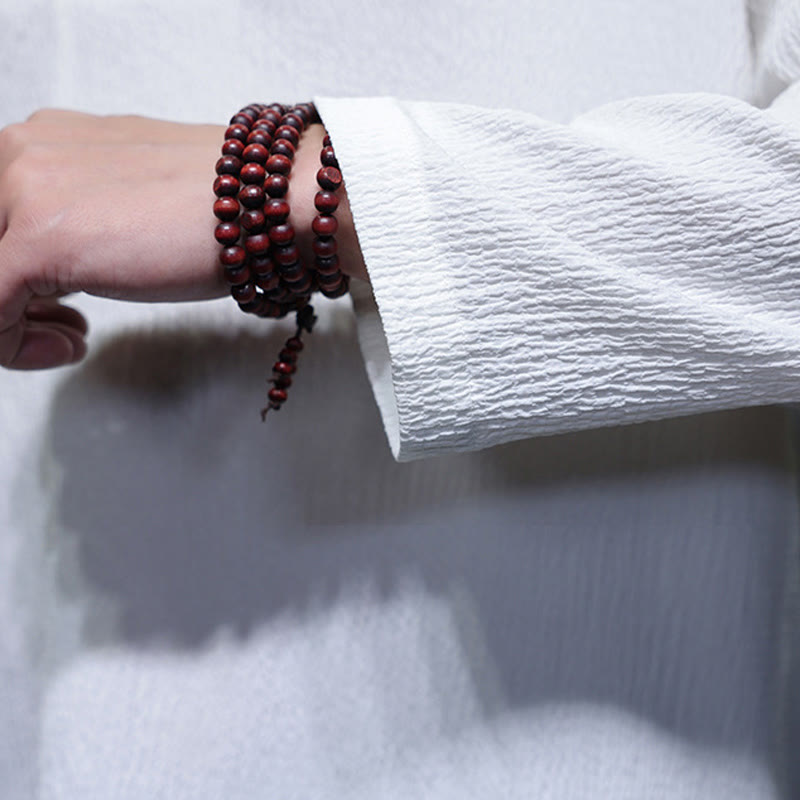 Maglietta a maniche lunghe con scollo a V semplice Buddha Stones Uomo Abbigliamento - image 9