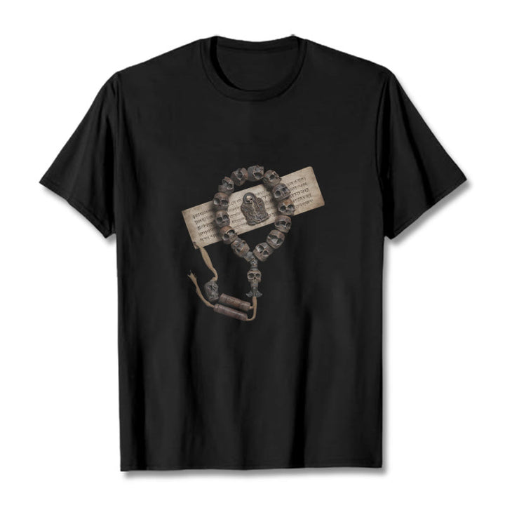 Maglietta con motivo a perline della foresta del Signore dei cadaveri, Buddha Stones tibetane - Nero - 2XL - image 9