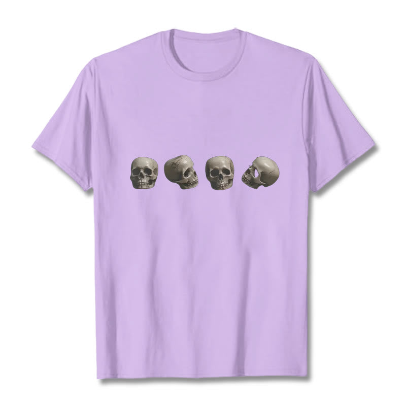 Maglietta con motivo a teschi della foresta dei cadaveri Buddha Stones, tibetano, il signore dei cadaveri - Prugna - 2XL - image 18