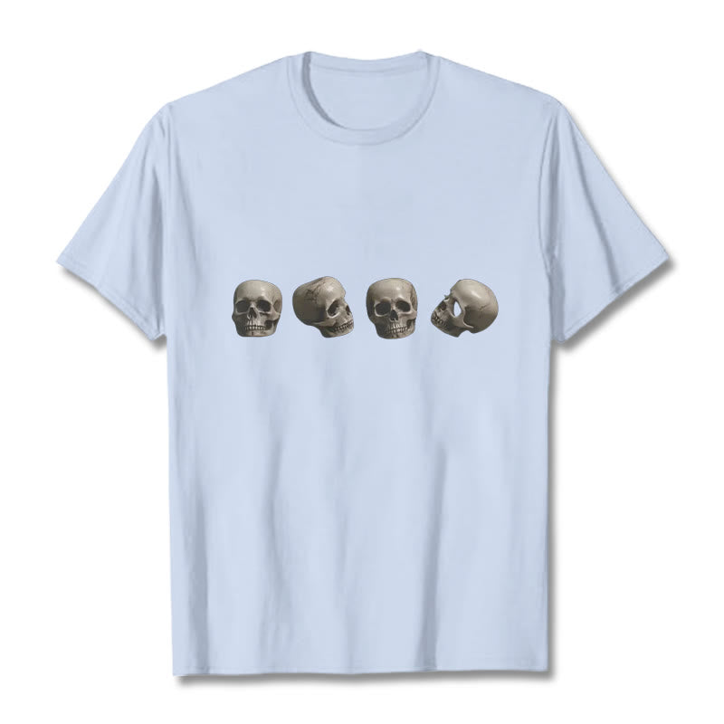 Maglietta con motivo a teschi della foresta dei cadaveri Buddha Stones, tibetano, il signore dei cadaveri - Ciano chiaro - 2XL - image 12