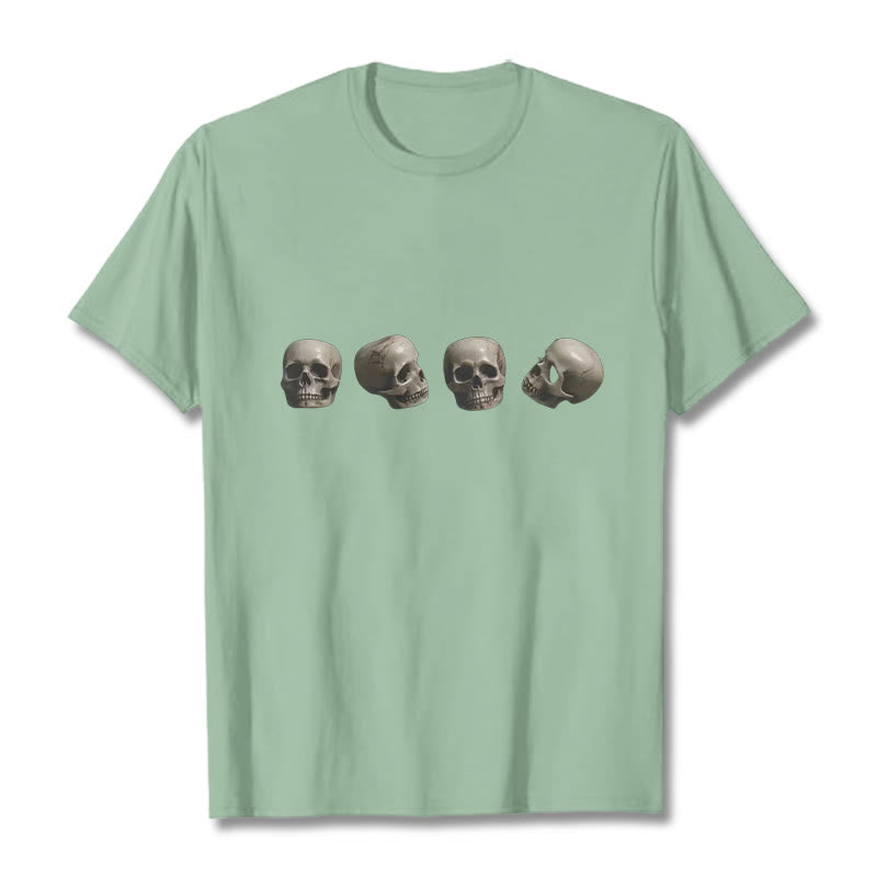 Maglietta con motivo a teschi della foresta dei cadaveri Buddha Stones, tibetano, il signore dei cadaveri - Verde pallido - 2XL - image 15