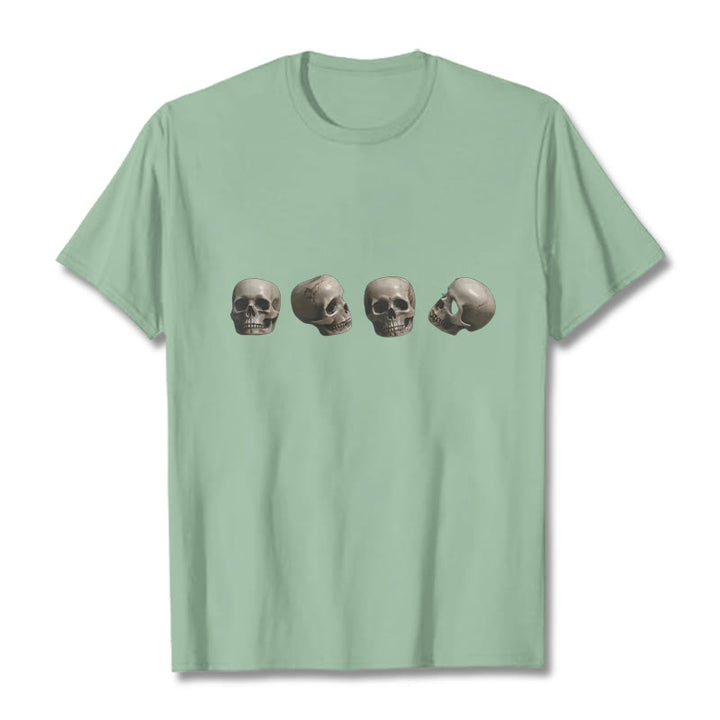 Maglietta con motivo a teschi della foresta dei cadaveri Buddha Stones, tibetano, il signore dei cadaveri - Verde pallido - 2XL - image 15