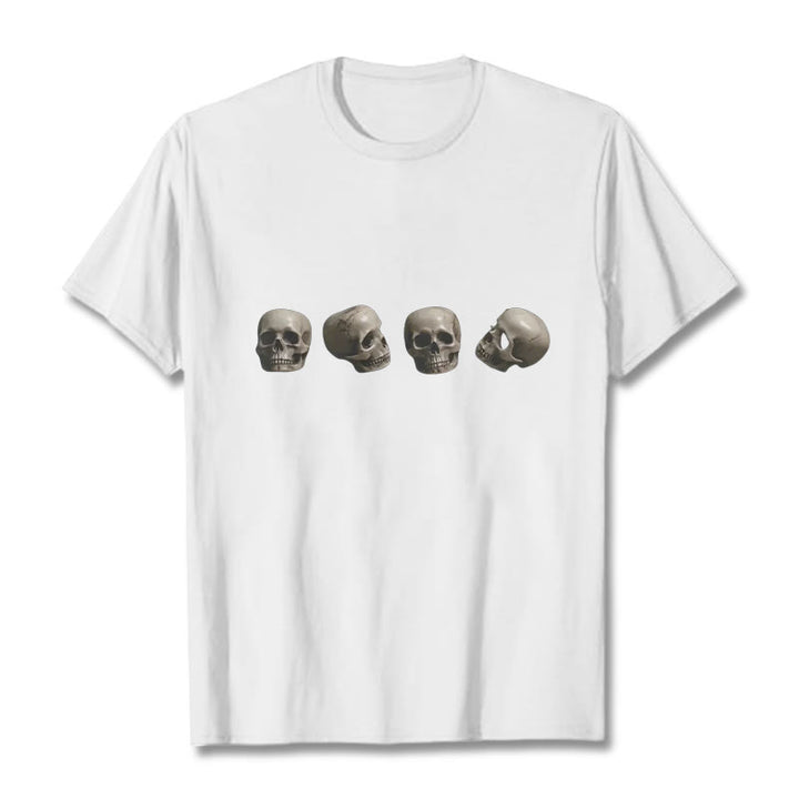 Maglietta con motivo a teschi della foresta dei cadaveri Buddha Stones, tibetano, il signore dei cadaveri - Bianco - 2XL - image 9