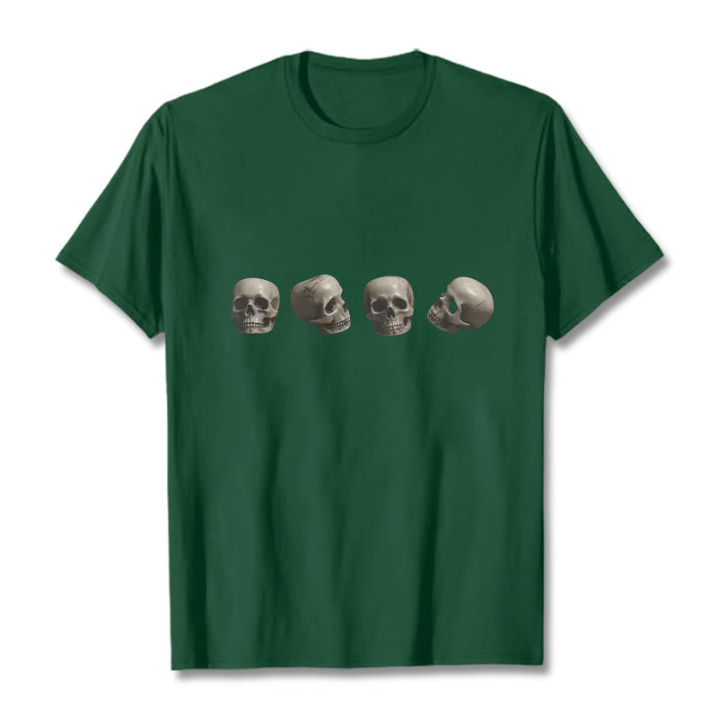 Maglietta con motivo a teschi della foresta dei cadaveri Buddha Stones, tibetano, il signore dei cadaveri - Verde foresta - 2XL - image 8