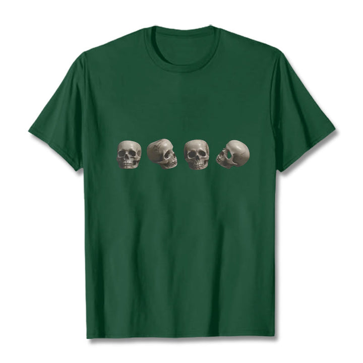 Maglietta con motivo a teschi della foresta dei cadaveri Buddha Stones, tibetano, il signore dei cadaveri - Verde foresta - 2XL - image 8