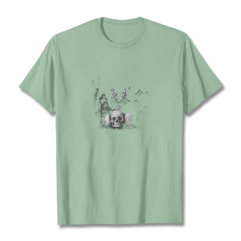 Buddha Stones con ciondolo a forma di nuvola con teschi della foresta, tibetano, il signore dei cadaveri - Verde pallido - 2XL - image 16